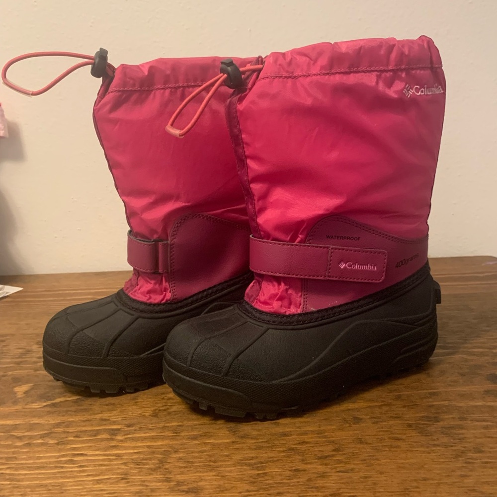 Columbia Waterproof Snow Boots Pink and Black